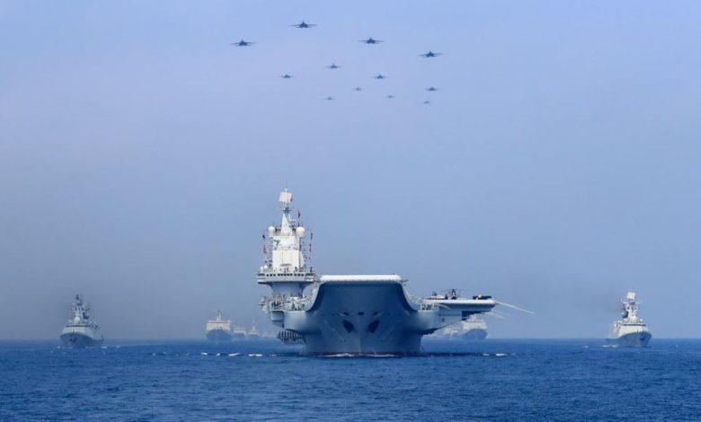Kapal Militer China saat beroperasi di Laut. Sumber Foto: twitter @yugi_nie
