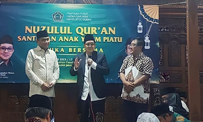 Ali Masykur Musa (Ketua PP. ISNU) dalam acara Nuzulul Qur’an. Sumber foto: Istimewa