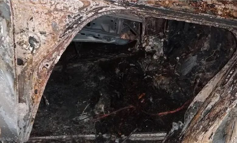 Kondisi mobil korban yang terbakar. Sumber foto:Polri.go.id