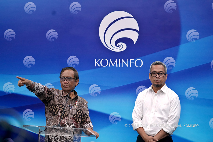 Mahfud MD (Plt. Menteri Kominfo). Sumber foto: Humas Kominfo