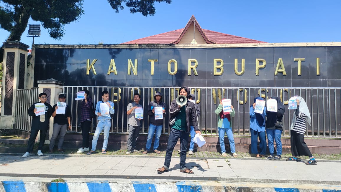 Orasi Publik PC PMII Bondowoso. Sumber Foto: PC PMII Bondowoso