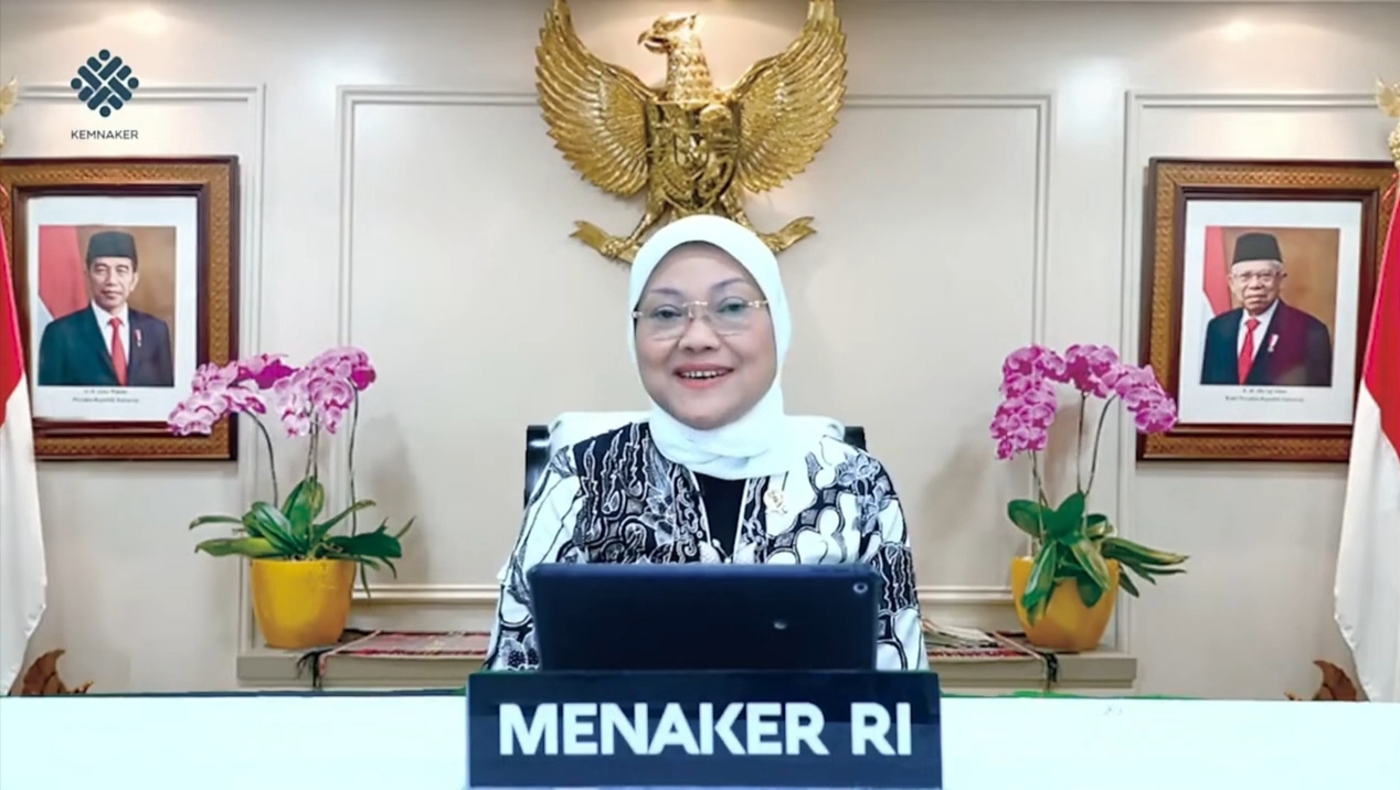 Ida Fauziyah (Menteri Ketenagakerjaan). Sumber Foto: YouTube Kementerian Ketenagakerjaan RI