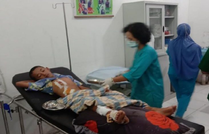 Korban Hendra Salamanang yang selamat dirawat di Puskesmas Sikakap. Sumber foto: Dok. Istimewa