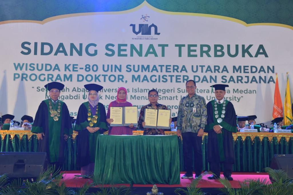 Penandatanganan Kerja Sama Kemendes dengan UINSU Medan. Sumber foto: Humas Kemendes