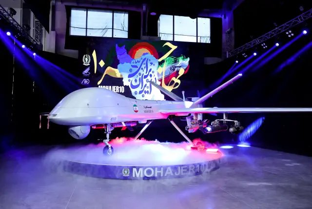 Drone Mohajer-10 milik Iran. Sumber foto: Twitter @emilykschrader