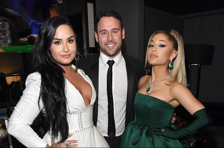 Demi Lovato, Scooter Braun dan Ariana Grande Sumber Foto: Getty Images