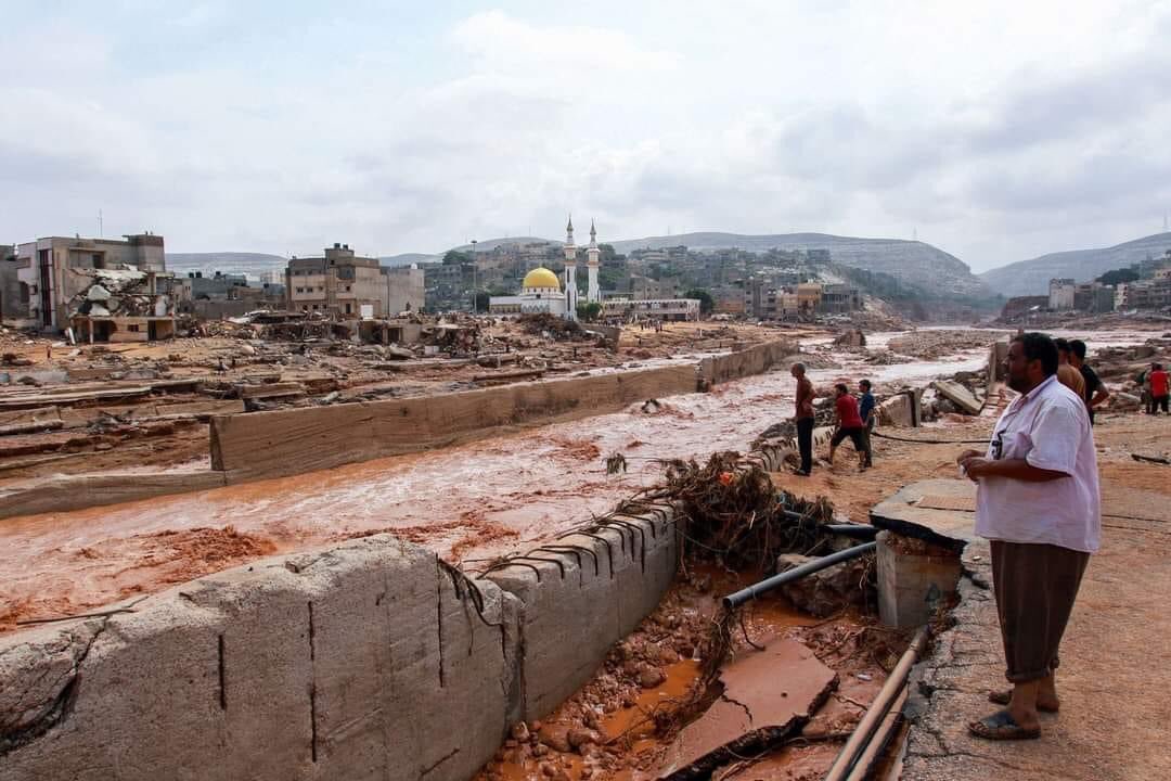 Situasi kota Derna setelah dilanda banjir. Sumber foto: Twitter @RyatTraditional