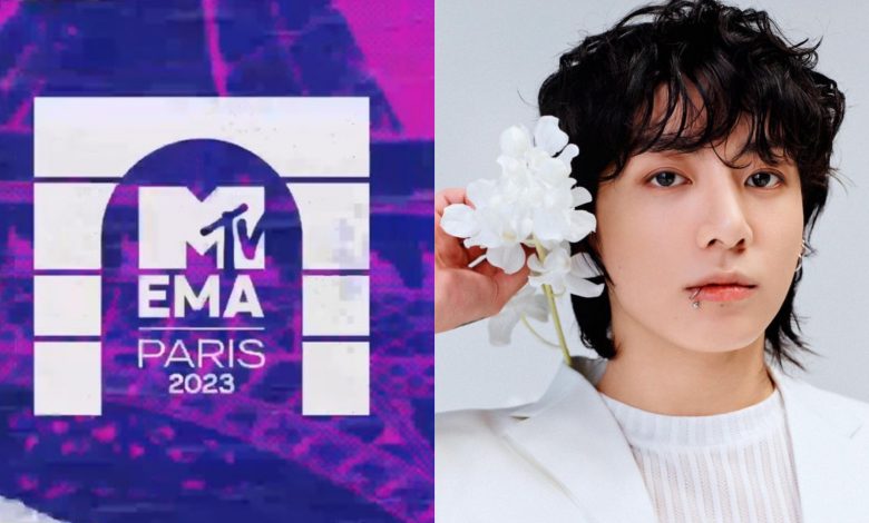 Poster MTV EMA 2023 dan Jungkook BTS Sumber Foto: Instagram @mtvema dan @jungkook_bighitentertainment