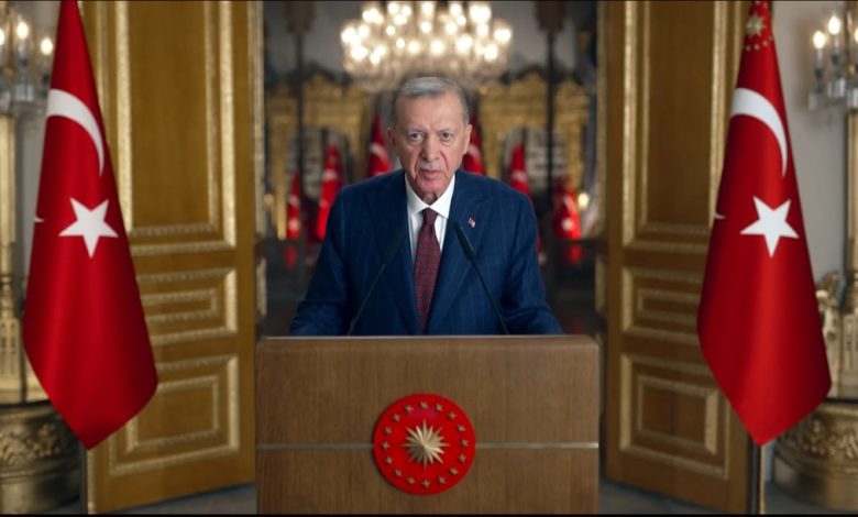 Recep Tayyip Erdogan (Presiden Turki) ketika memberikan sambutan. Sumber foto: akun X @tcbestepe
