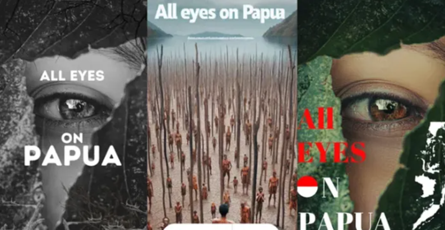 All Eyes on Papua Gerakan orang papua selamatkan tanah adat dari perkebunan sawit, Sumber foto: Istimewa