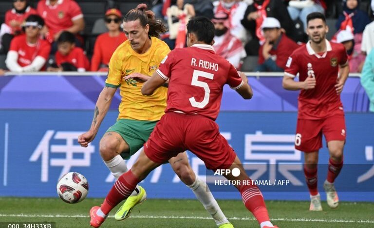 Pemain Timnas Indonesia, Rizki Ridho Foto: Twitter @Indostransfer/AFP