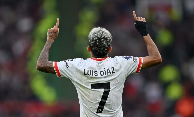 Pemain Liverpool, Luis Diaz yang mencetak brace dalam laga Manchester United vs Liverpool Foto: Twitter @sportz_point