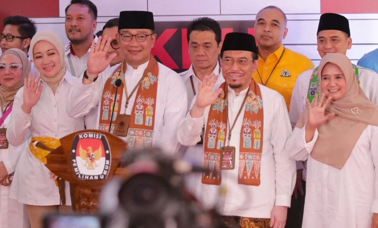 Ridwan Kamil bersama Suswono saat pendaftaraan KPU. Sumber Foto: Istimewa Politik