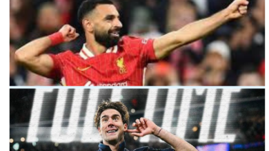 Pemain Liverpool, Mohammad Salah dan Pemain Juventu, Dusan Vlahovic Foto: Istimewa