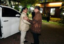 Prabowo Subianto menemui Presiden ke-6 RI Susilo Bambang Yudhoyono (SBY) di Cikeas. Sumber: Istimewa