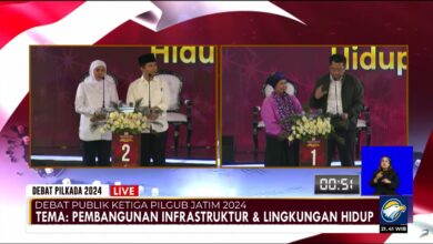 Keterangan foto: Lukman (cawagub nomor urut 1) mengajukan pertanyaan kepada Emil dardak (petahana) saat debat ketiga Pilgub Jawa Timur. Sumber: Tangkapan layar live streaming Metro TV