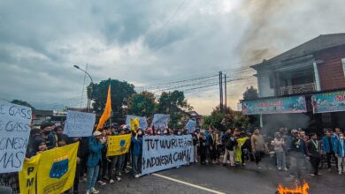 Keterangan foto: Aksi PC PMII Bondowoso. Sumber: Istimewa