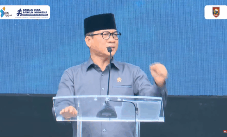 Keterangan foto: Sambutan Menteri Desa PDT. Sumber: Tangkapan layar Youtube Kementerian Desa PDT