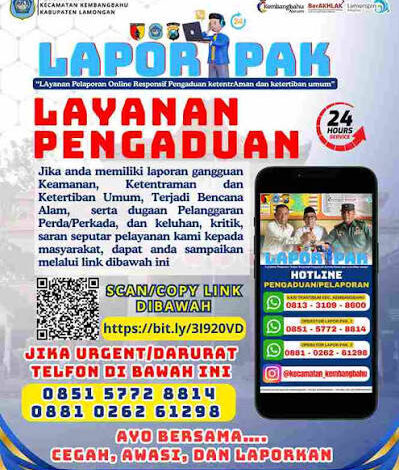 LAPOR PAK Percepat Penanganan Pengaduan Ketentraman dan Ketertiban Umum serta Penanganan Bencana di Kembangbahu